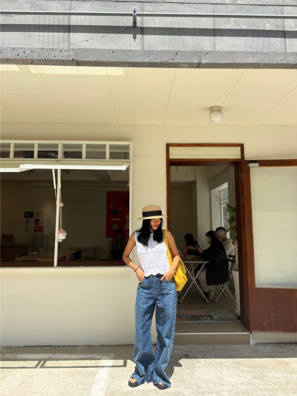 波西米亞針織波浪背心 