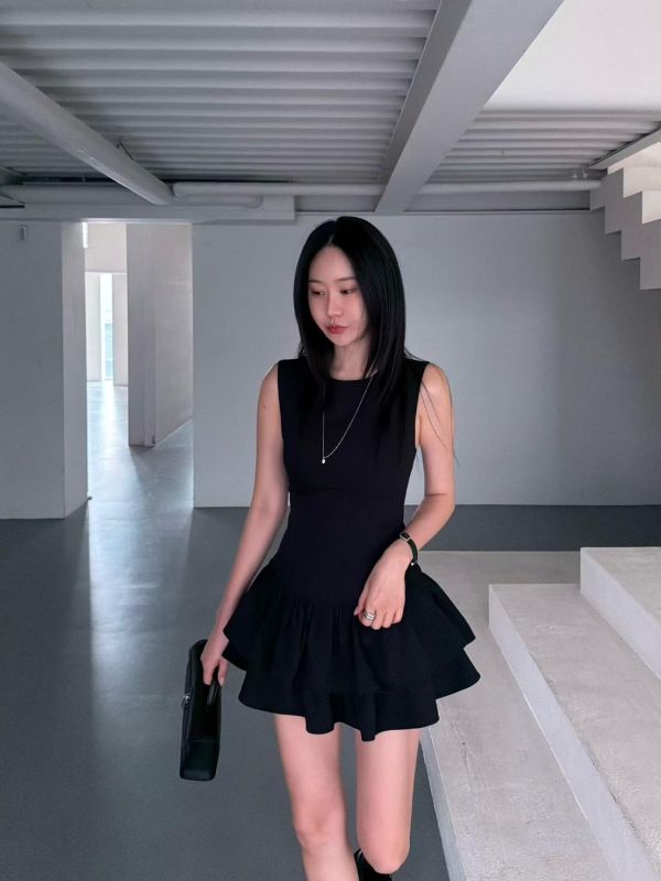 無袖雙層花邊洋裝(內含褲) 