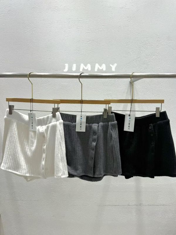 毛料開衩彈性褲裙 