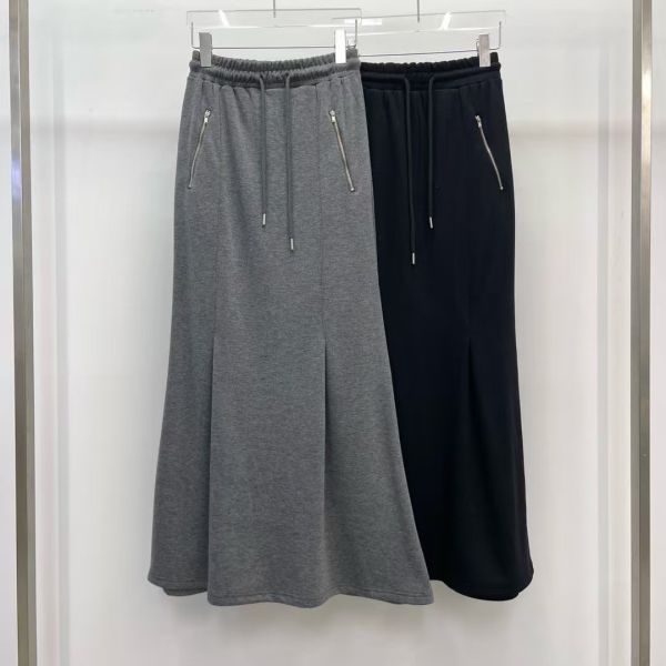 拉鍊磨毛魚尾棉裙 