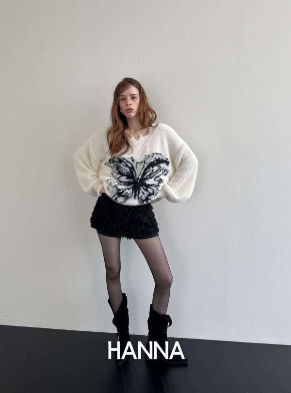 破損感蝴蝶毛料上衣 