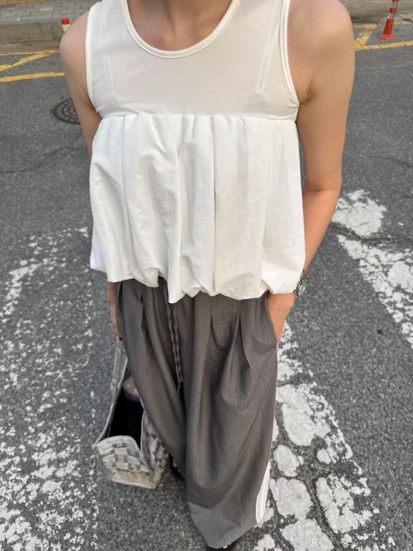 澎澎下擺棉感背心 
