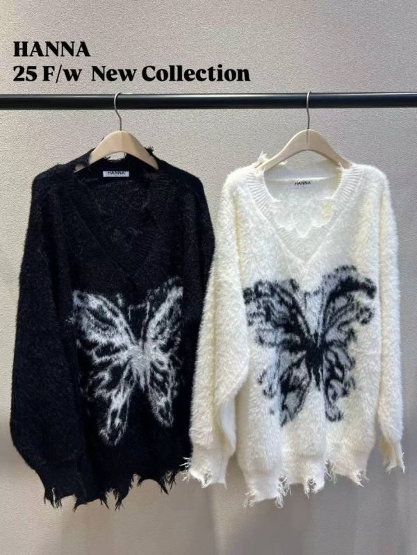 破損感蝴蝶毛料上衣 