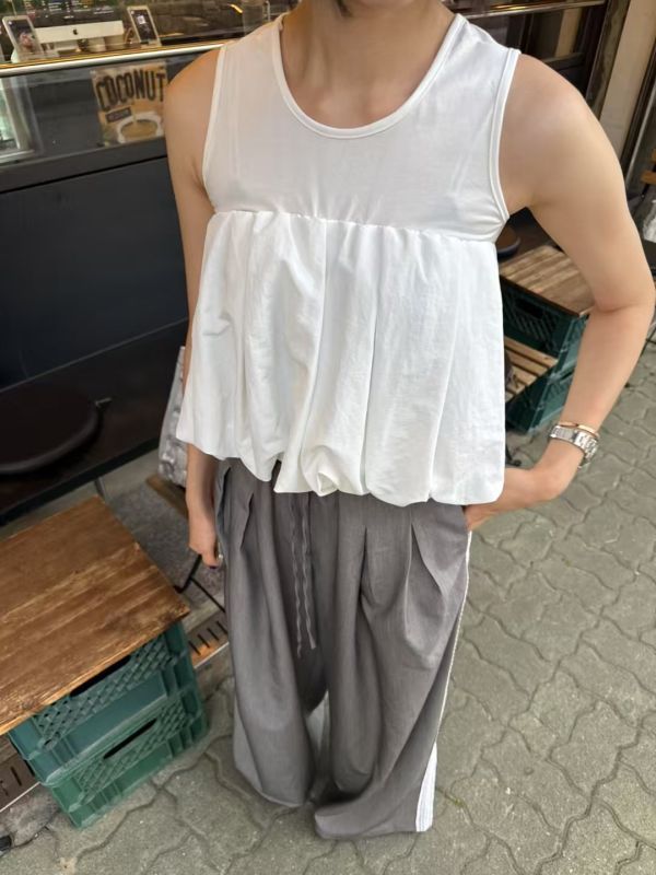 澎澎下擺棉感背心 