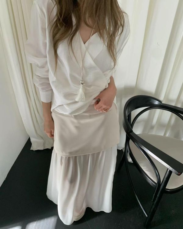 網紗拼接顯瘦長裙 