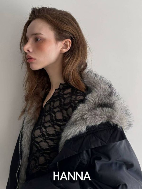 率性毛領毛絨寬鬆外套 