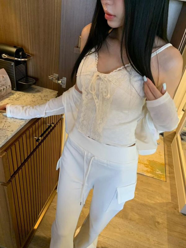 綁帶蕾絲背心+外套 