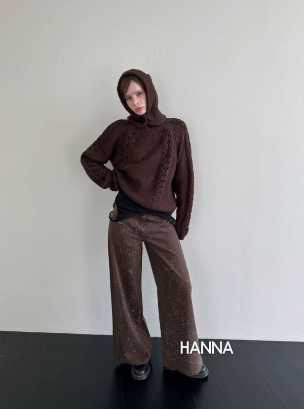 滿版亮鑽高腰直筒牛仔褲 