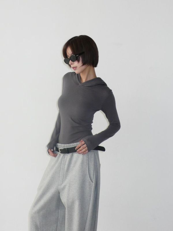 連帽彈性長袖連體衣 