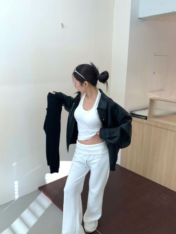 反摺褲頭喇叭神長褲 