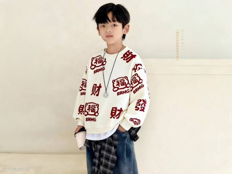 <<110-170>>爆款紅色潮流加絨帽T 