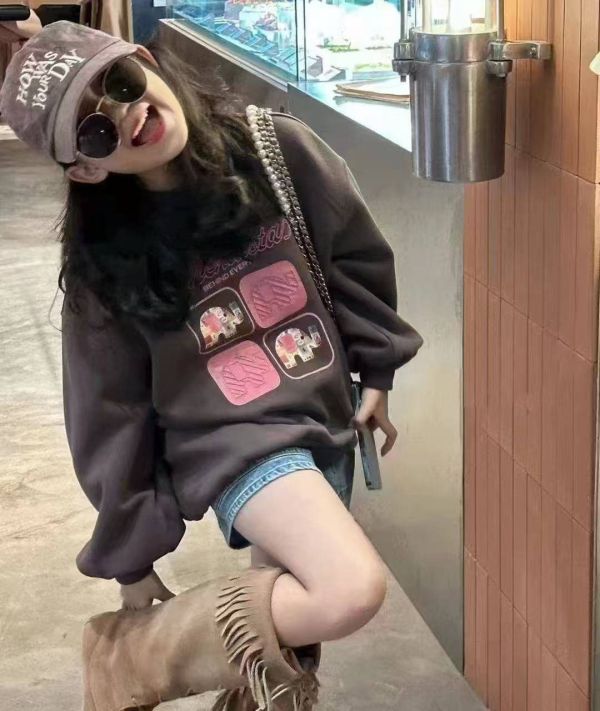 <<130-170>>可可方塊小熊潮萌上衣 