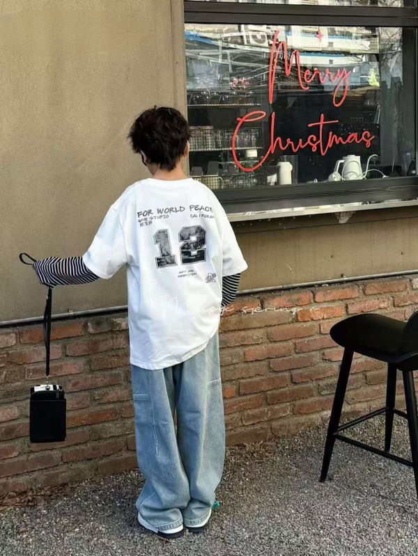 <<110-150>>街頭雙層袖設計上衣(2色) 