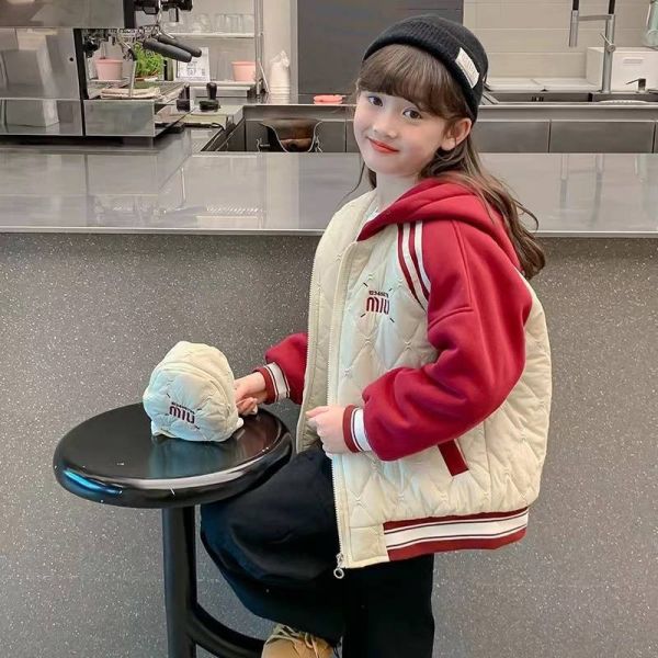 <<130-170>>中性個性棒球夾棉外套 