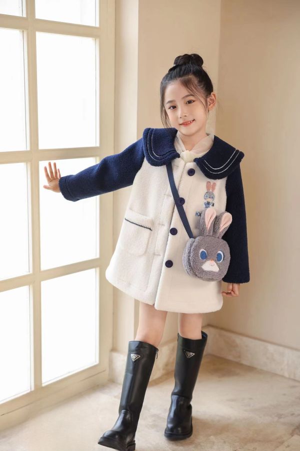 <<110-150>>藍白夢境·兔菟毛毛大衣外套 