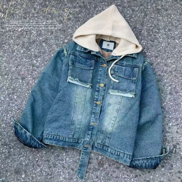 <<130-170>>中性個性風兔毛連帽外套 