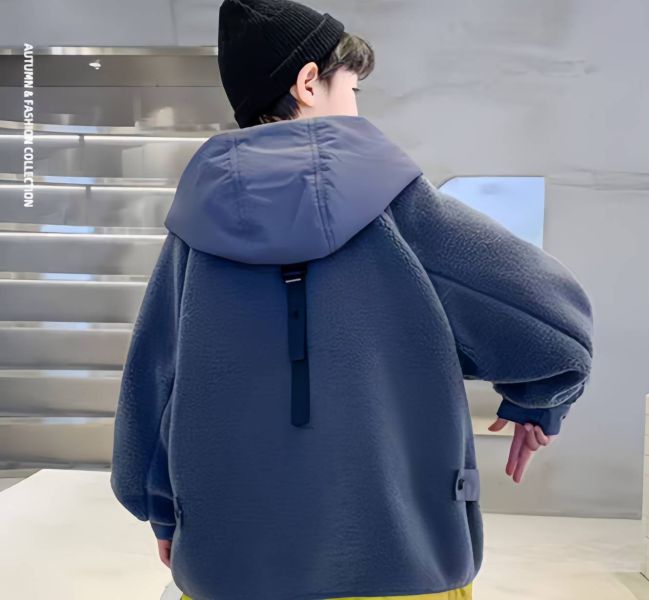 <<130-170>>暖冬潮感羊羔絨夾棉外套 