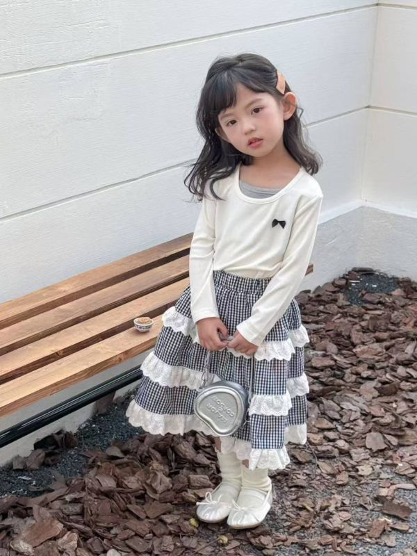 <<90-130>>夢幻甜心格紋套裝 