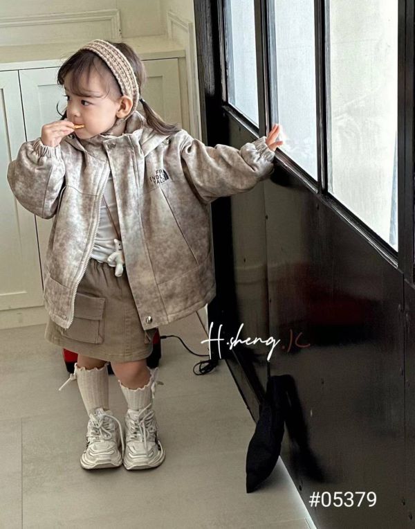 <<90-130>>韓版時尚髒髒風鋪棉外套 