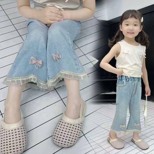 <<80-100>>夏日輕盈蕾絲愛心牛仔褲 