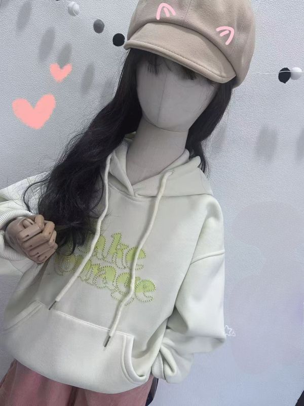 <<130-170>>潮流閃亮亮連帽加絨上衣 