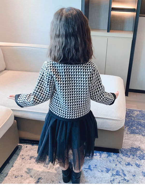 <<100-120>>千鳥格優雅小香風套裝 