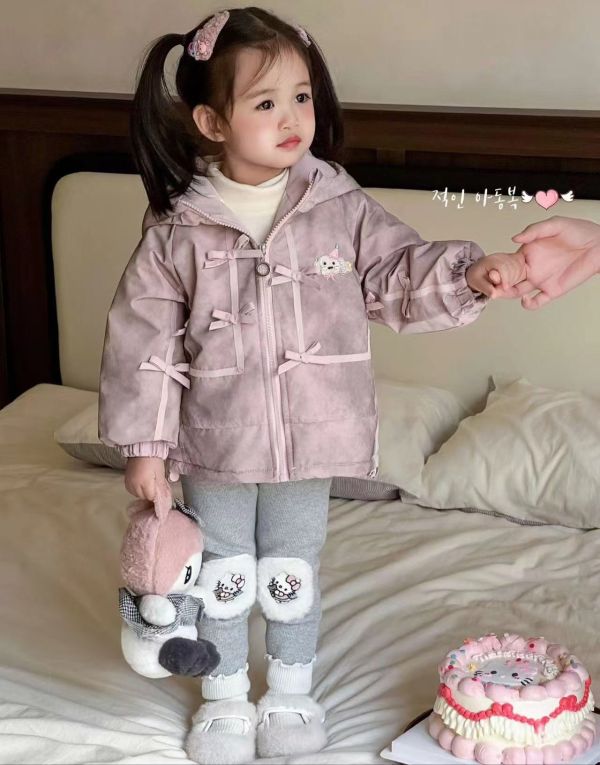 <<90-130>>粉紫夢幻鋪棉外套 