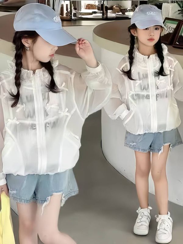 <<90-130>>夢幻輕薄蝴蝶結外套 
