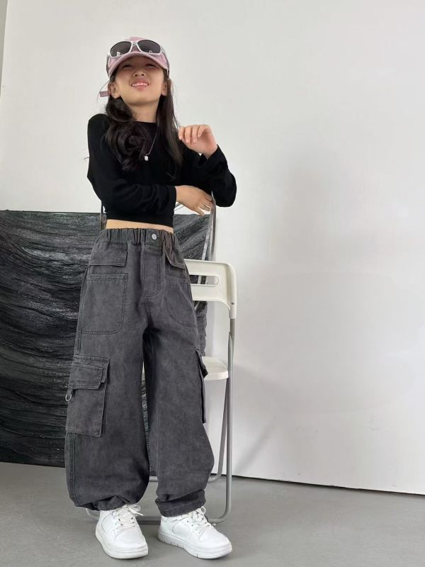 <<145-170>>街頭酷感多口袋工裝褲 