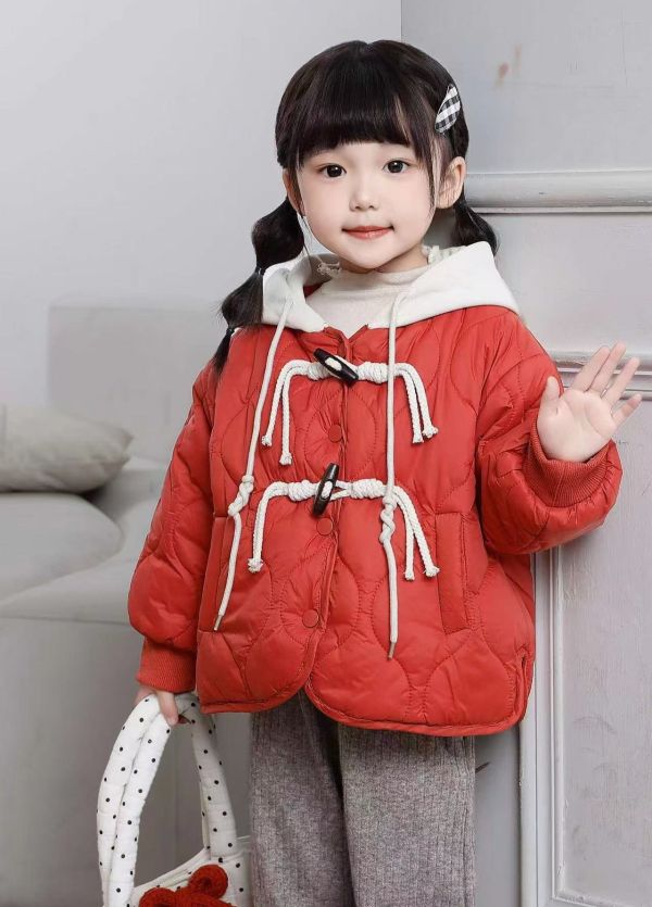 <<90-130>>復古風連帽夾棉外套 