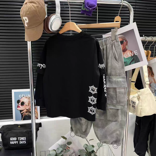 <<140-180>>黑耀叢林潮酷系加絨上衣(2色) 