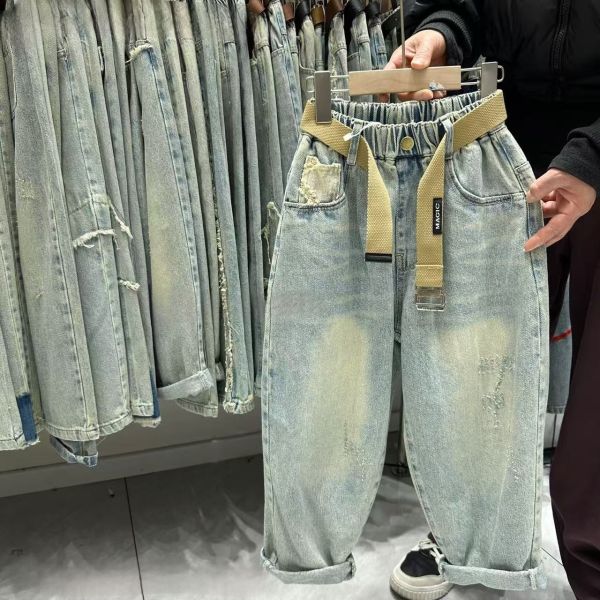 <<120-140>>潮流感復古牛仔褲 