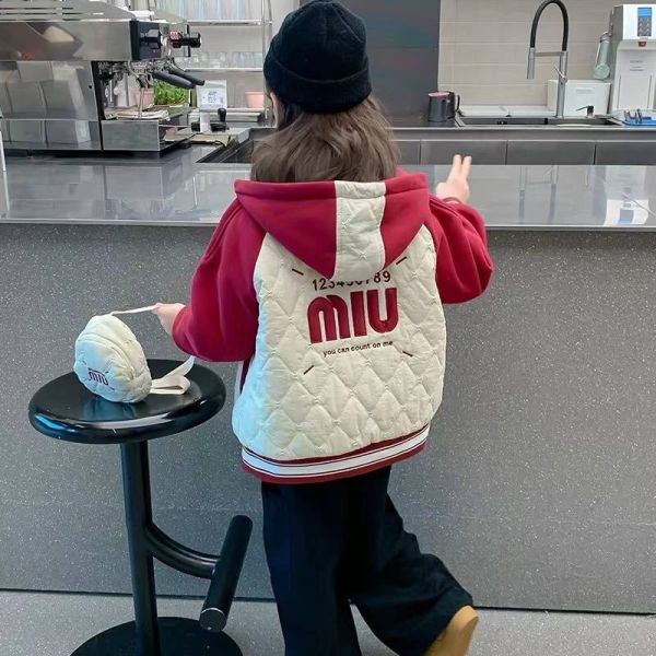 <<130-170>>中性個性棒球夾棉外套 