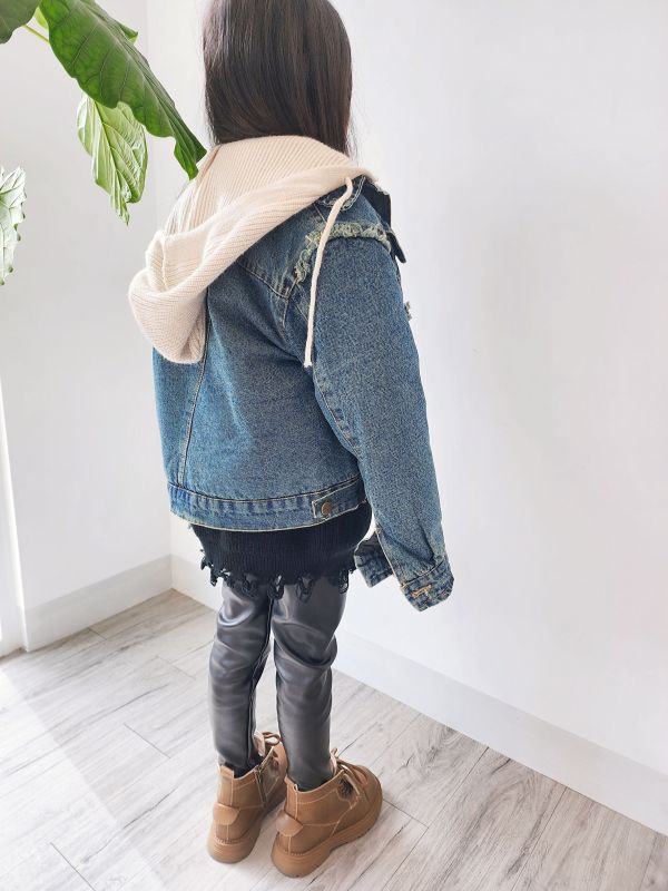 <<130-170>>中性個性風兔毛連帽外套 