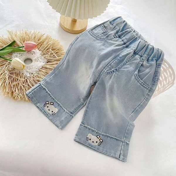 <<80-100>>甜心貓咪寬管褲 