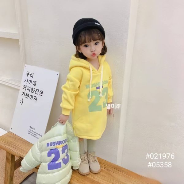<<80-120>>小潮童連帽長版加絨上衣 