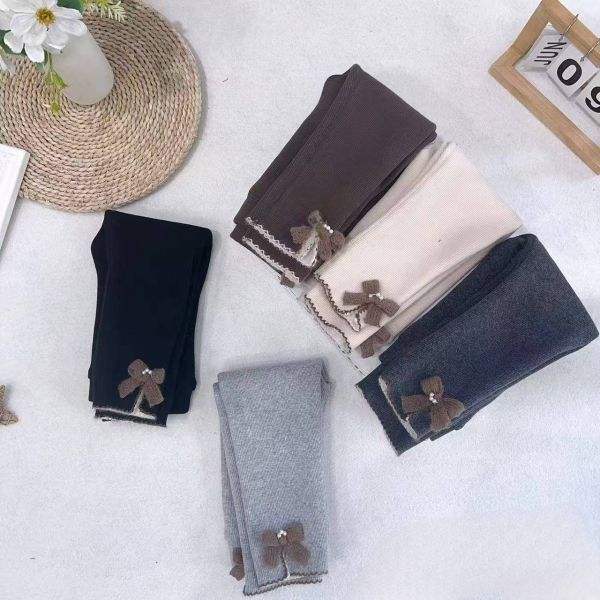 <<90-130>>小開叉蝴蝶結加絨內搭褲(2色) 