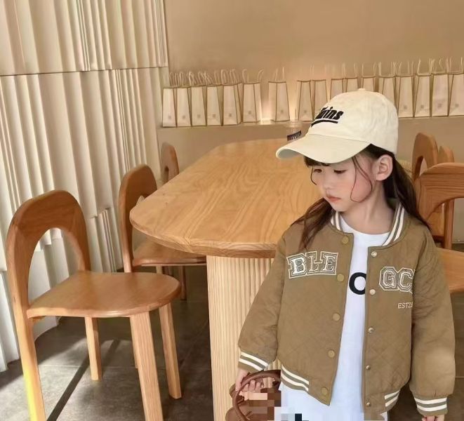 <<90-130>>復古撞色保暖棒球外套 