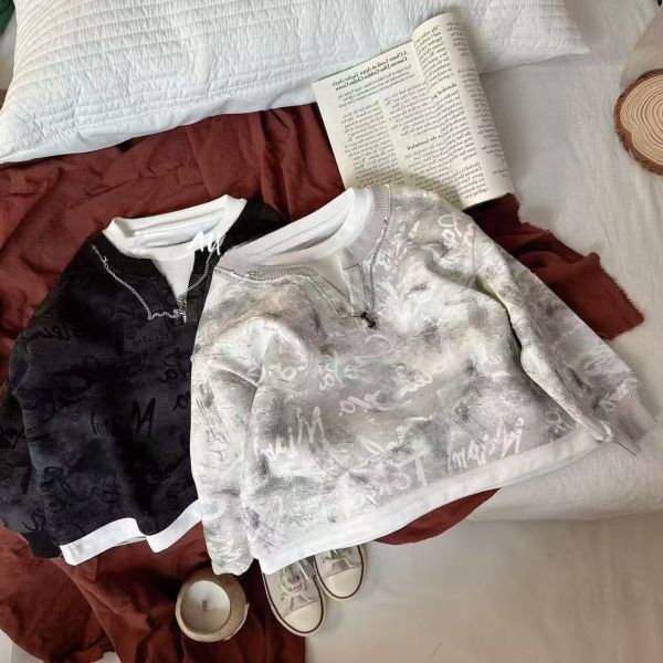 <<90-130>>型格塗鴉鍊條上衣 