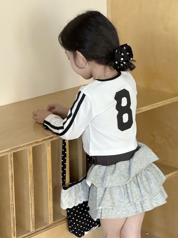 <<100-140>>黑白雙色側條紋露腰上衣(2色) 