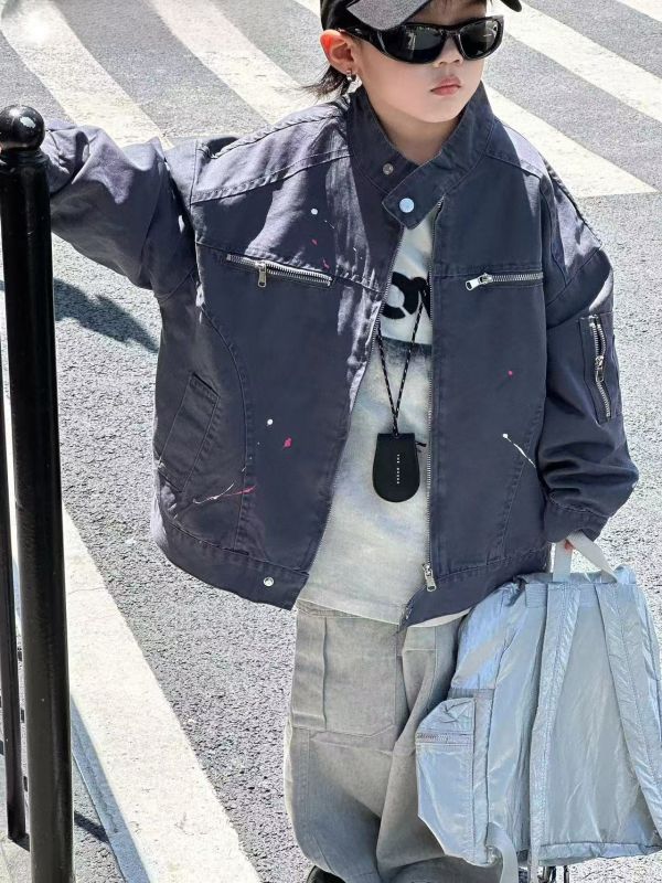 街頭潮感潑漆外套(2色) 