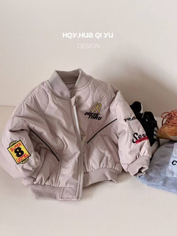 <<80-120>>美式賽道勇士夾棉棒球外套 棒球風外套,秋冬童裝外套,學院風童裝