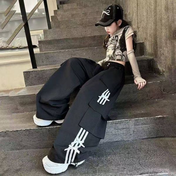 <<115-135>>街頭潮流繫帶工裝褲 