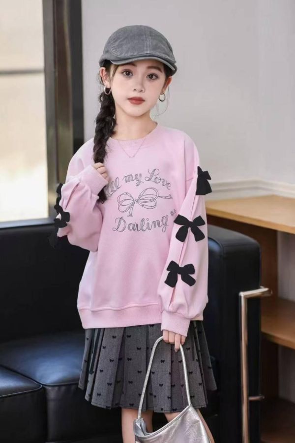<<130-170>>甜蜜告白粉色蝴蝶結上衣 