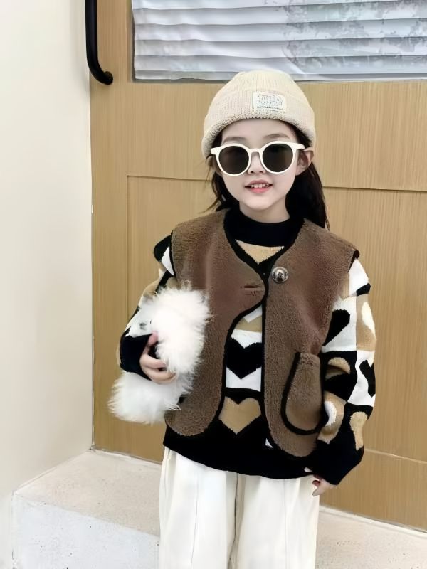 時尚幾何愛心毛衣 