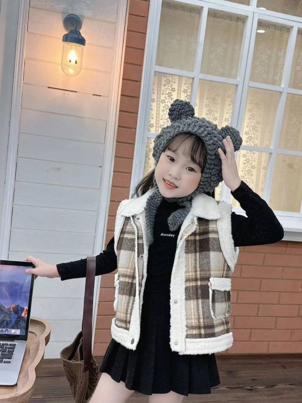 <<90-130>>鄉村風暖暖羊羔絨馬甲 