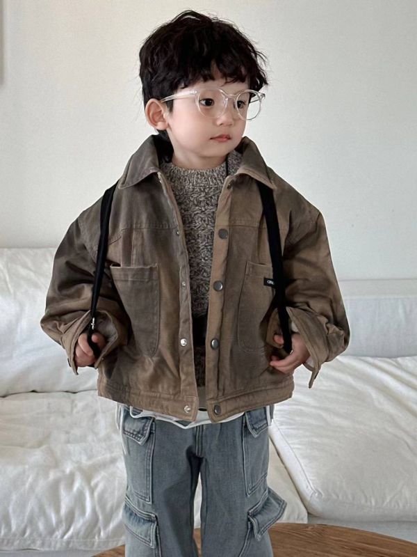 <<80-120>>秋日復古百搭夾棉外套 