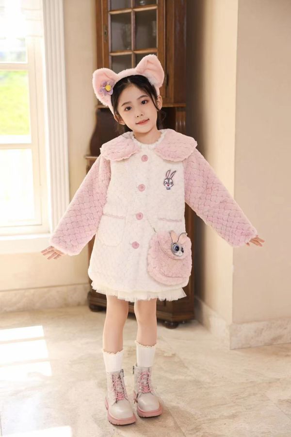 <<110-150>>夢幻兔兔公主毛毛大衣外套 