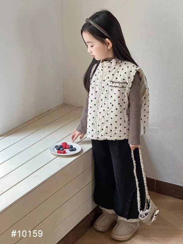 <<90-130>>韓版甜美波點公主背心-白色 