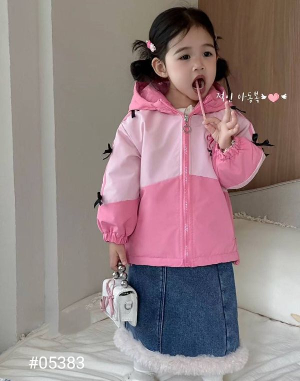 <<90-130>>韓版甜美蝴蝶結鋪棉外套 